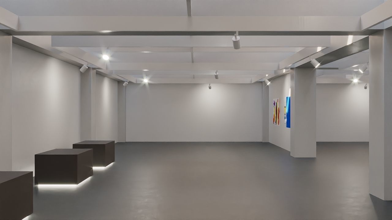 VR Art Gallery 2020 L Baked and Corona Max Scene Low-poly 3D model_2