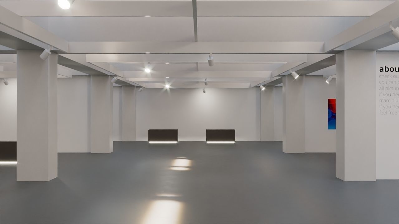 VR Art Gallery 2020 L Baked and Corona Max Scene Low-poly 3D model_1