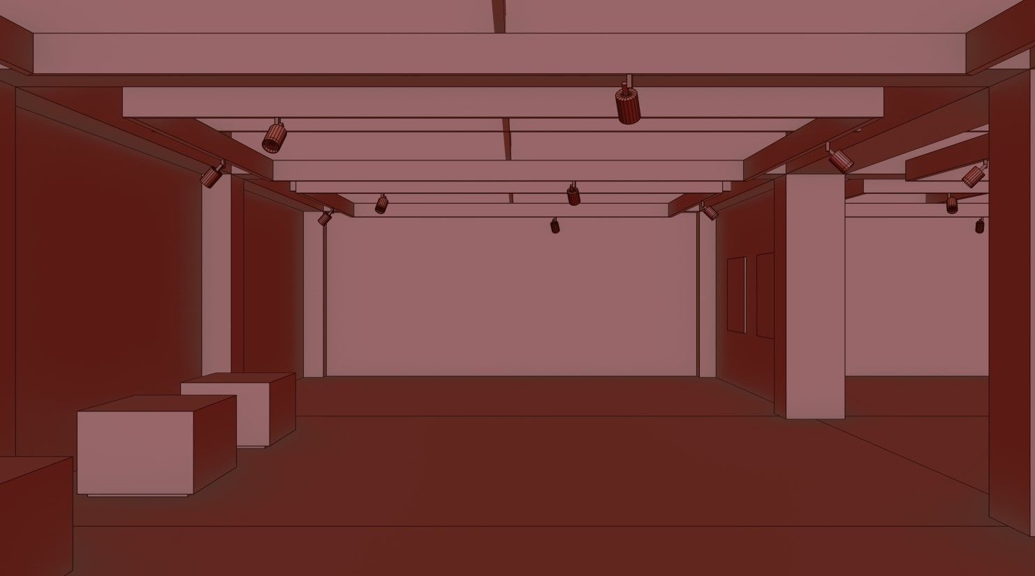 VR Art Gallery 2020 L Baked and Corona Max Scene Low-poly 3D model_4