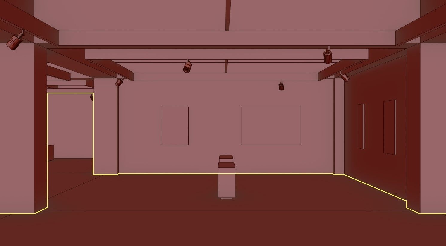 VR Art Gallery 2020 L Baked and Corona Max Scene Low-poly 3D model_6