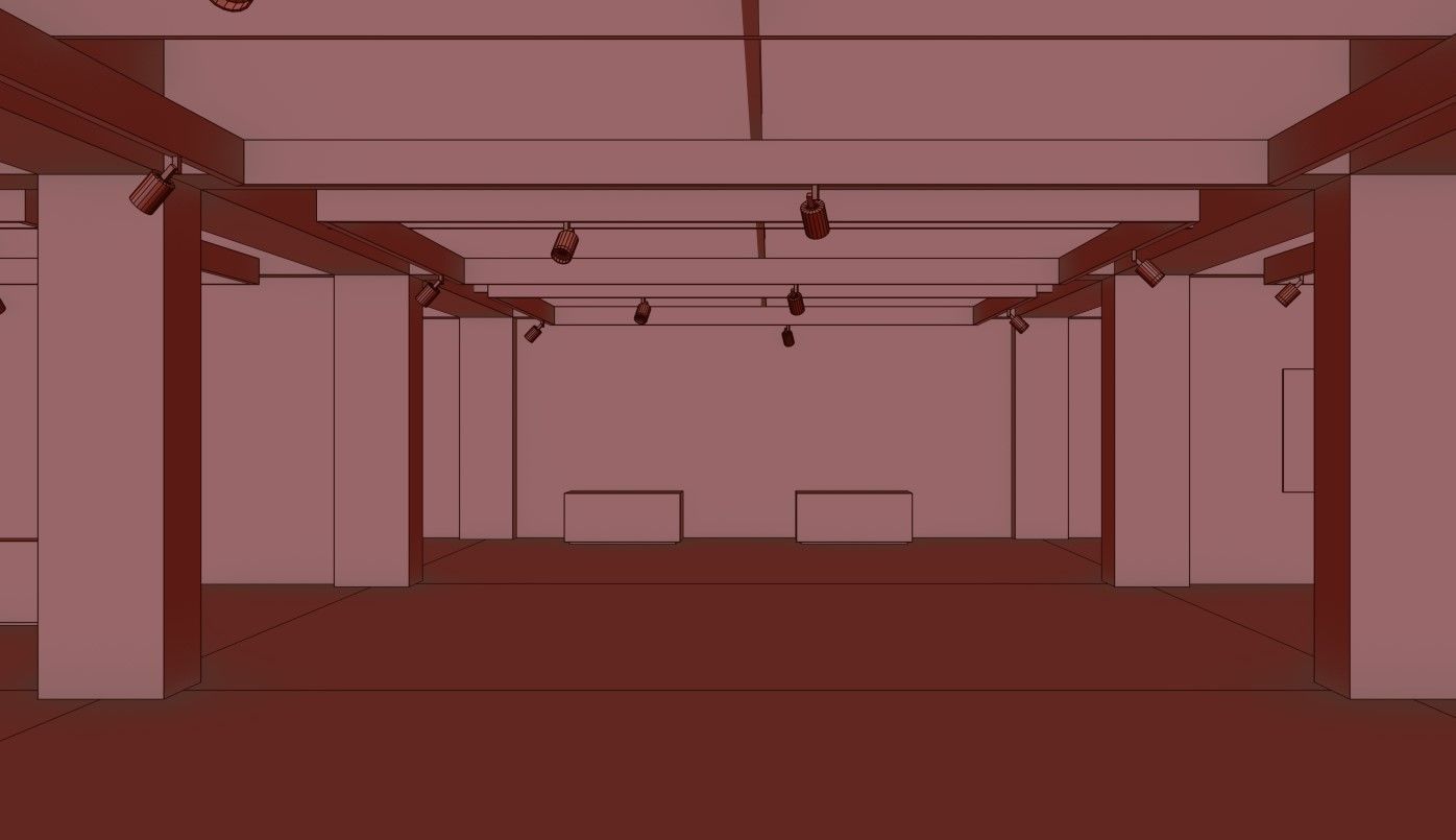 VR Art Gallery 2020 L Baked and Corona Max Scene Low-poly 3D model_8