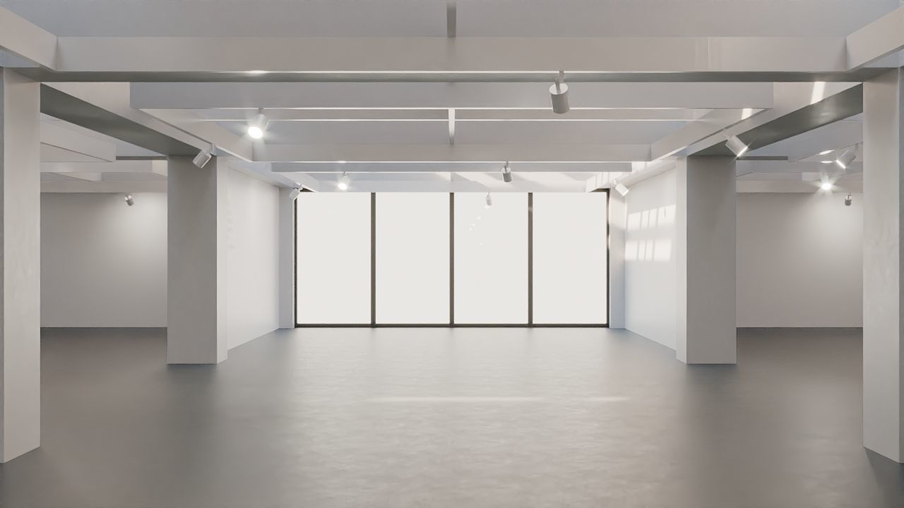 VR Art Gallery 2020 L Baked and Corona Max Scene Low-poly 3D model_3