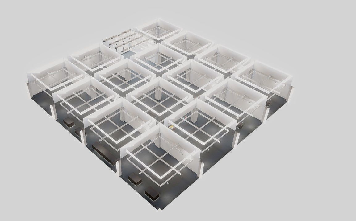 VR Art Gallery 2020 L Baked and Corona Max Scene Low-poly 3D model_9