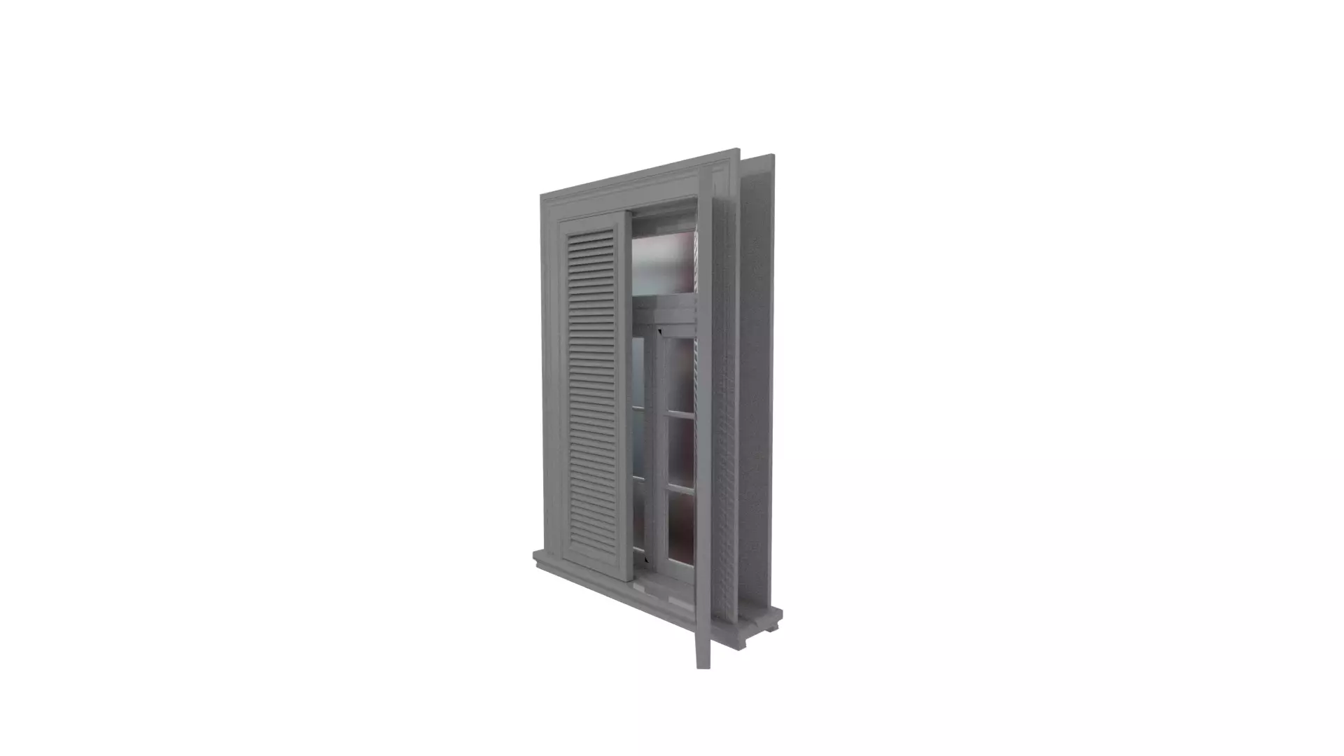 Window exterior ballon frame Low-poly 3D model