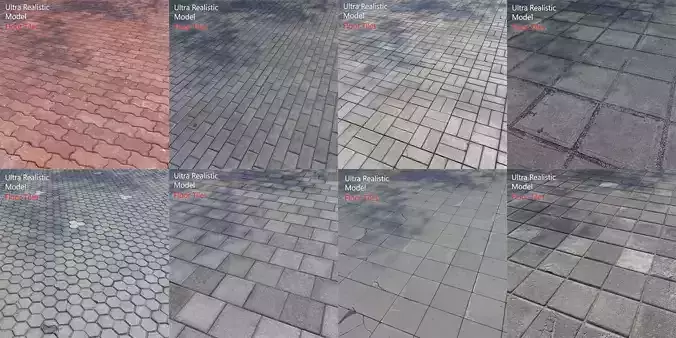 Ultra realistic Pack Floor Tiles 3D Model Collection