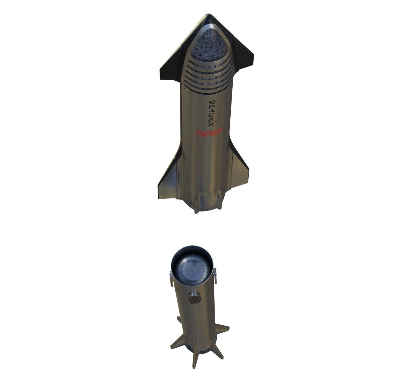 Starship and Super Heavy booster SpaceX 3D model_3