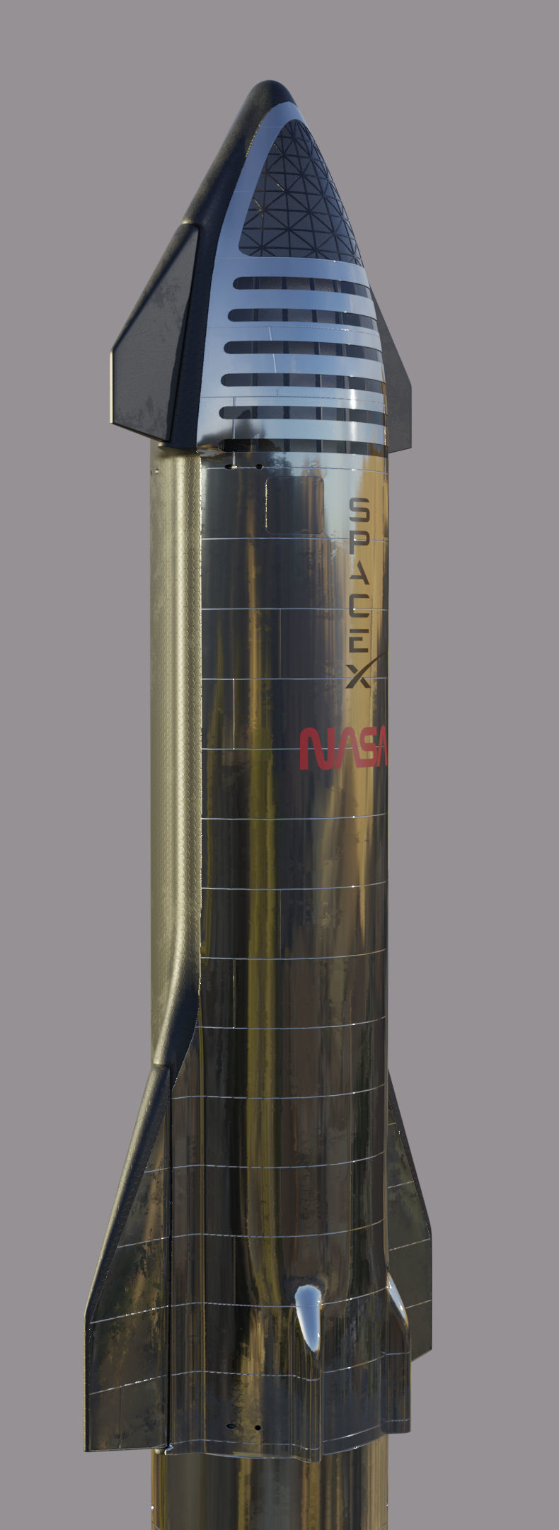Starship and Super Heavy booster SpaceX 3D model_4