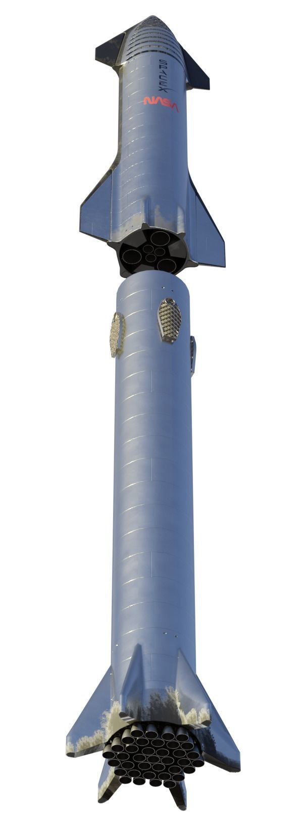 Starship and Super Heavy booster SpaceX 3D model_7