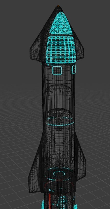 Starship and Super Heavy booster SpaceX 3D model_17
