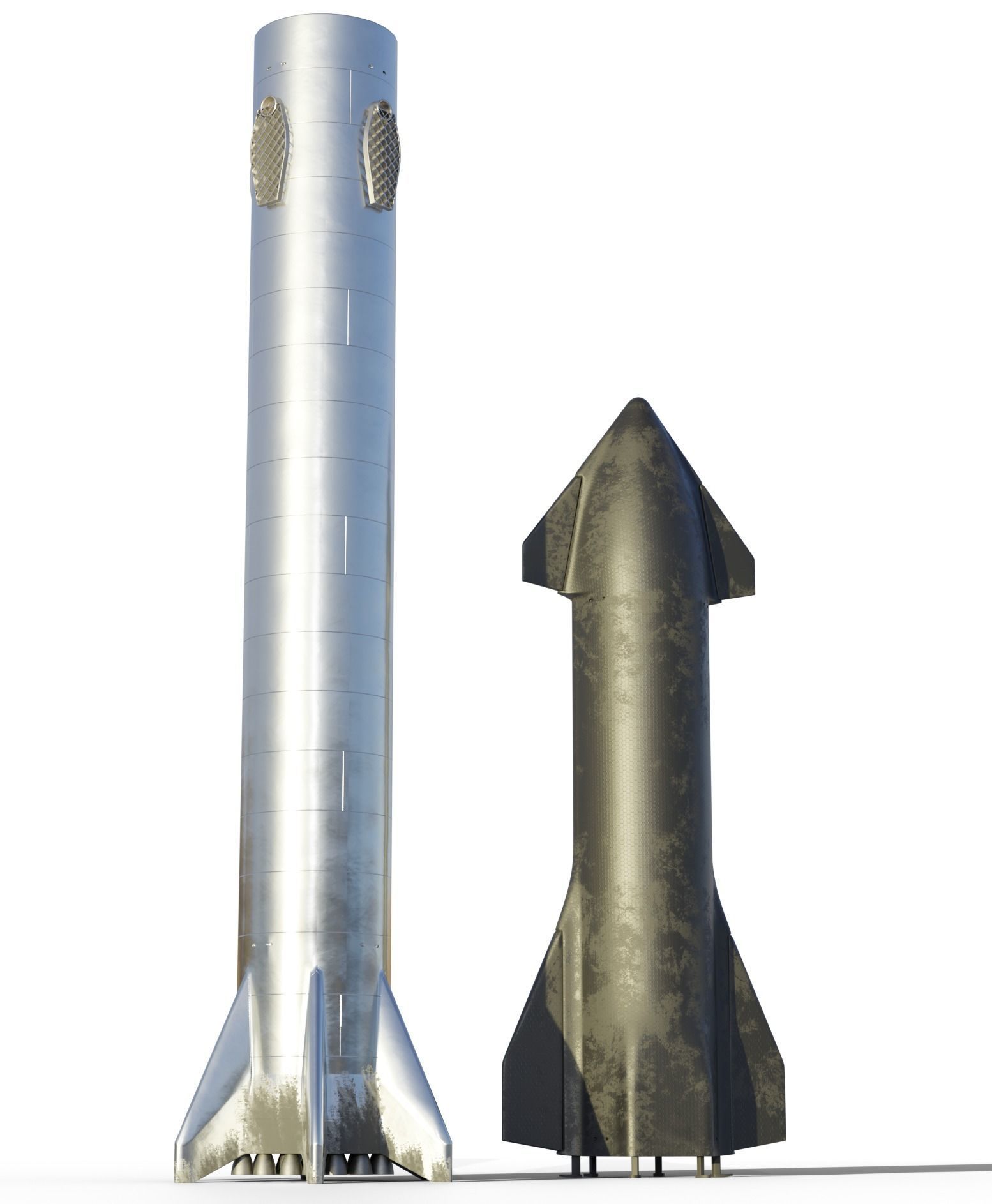Starship and Super Heavy booster SpaceX 3D model_16