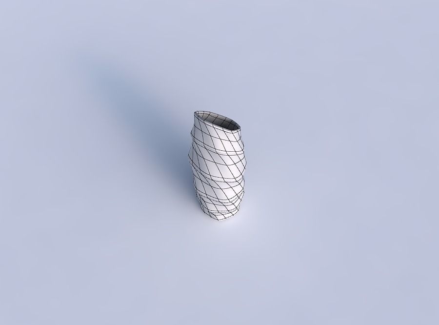 Vase twisted bent hexagon with horizontal sections 3D print model_6