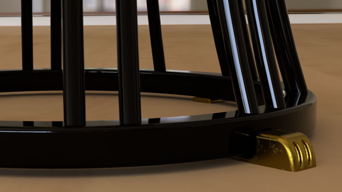 Round side table coffee table metal and glass 3D model_3