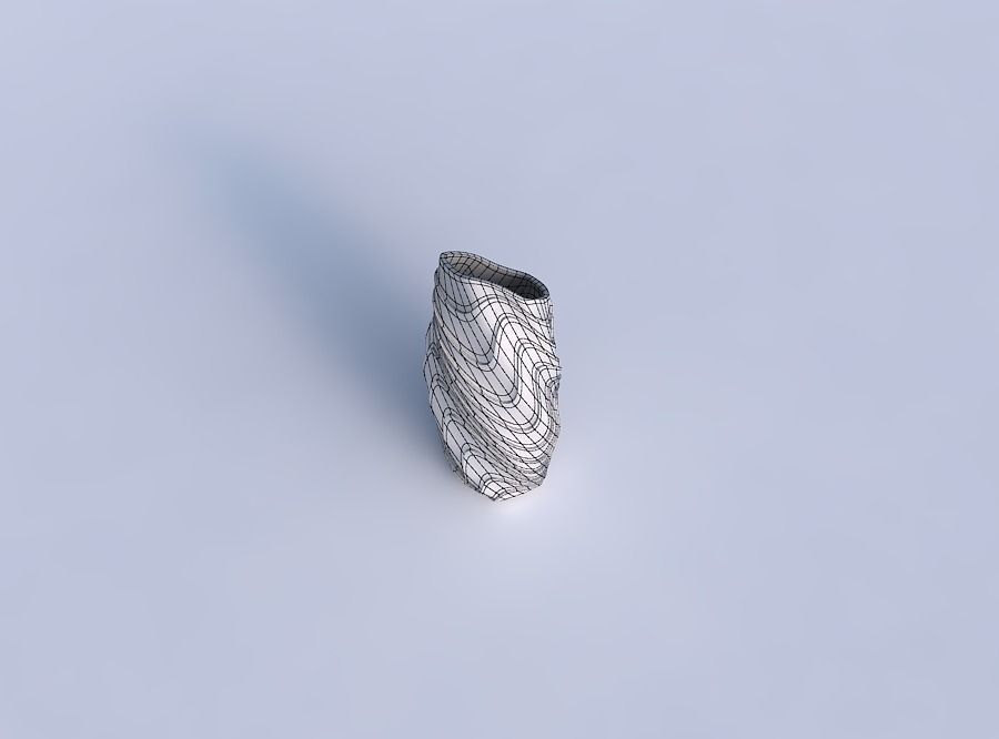 Vase twisted bent hexagon with horizontal wavy layers 3D print model_6