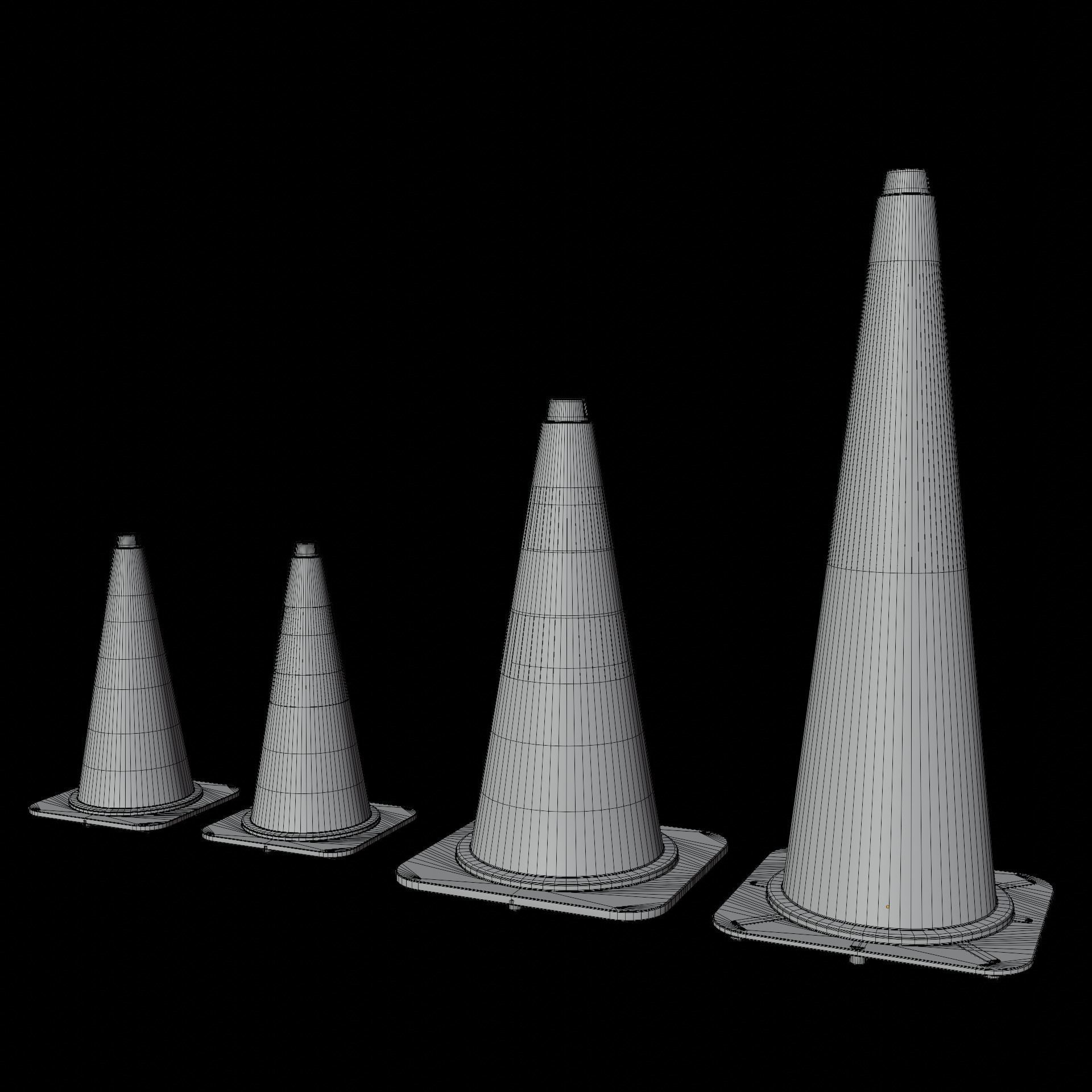 Cones Pack 001 3D model_7