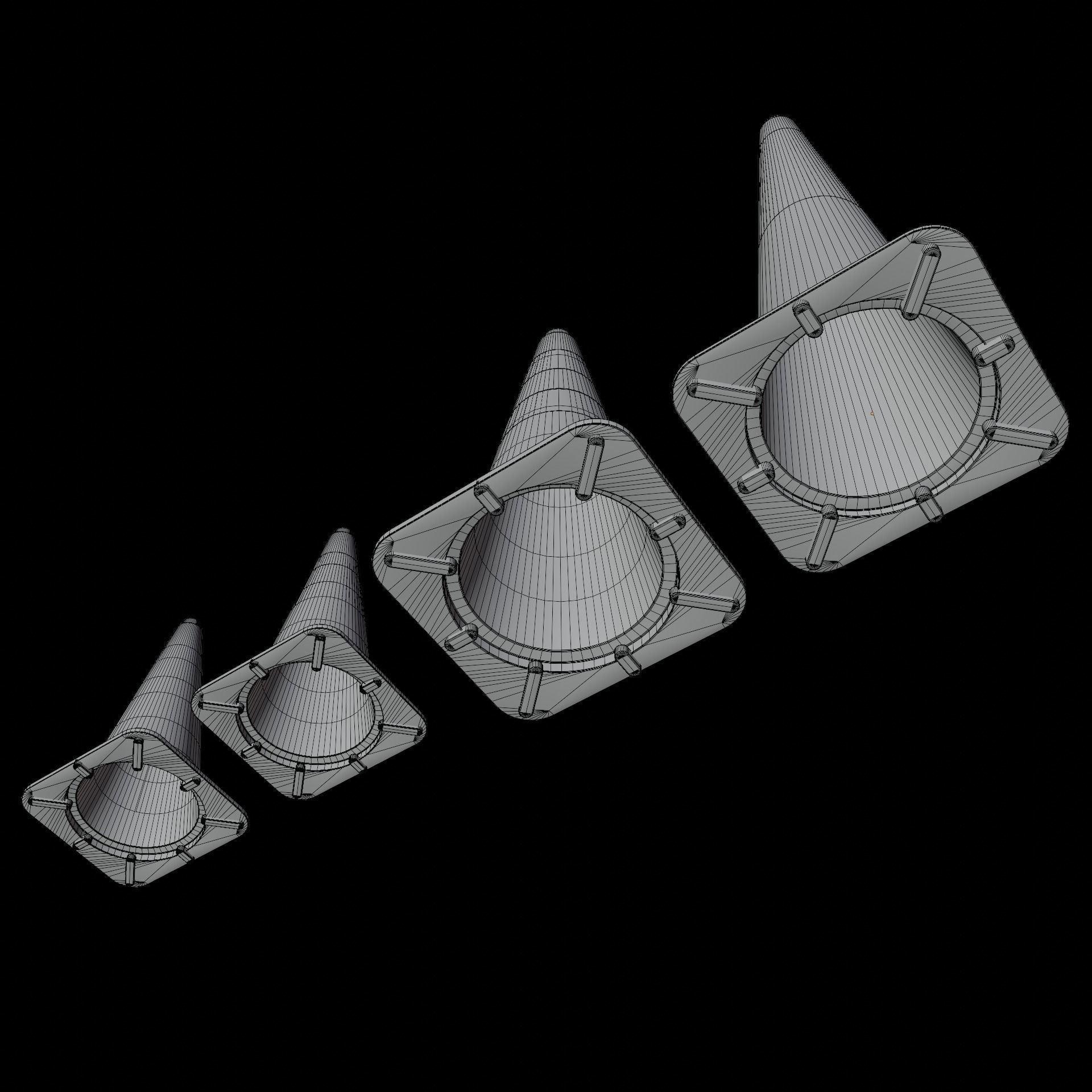 Cones Pack 001 3D model_10
