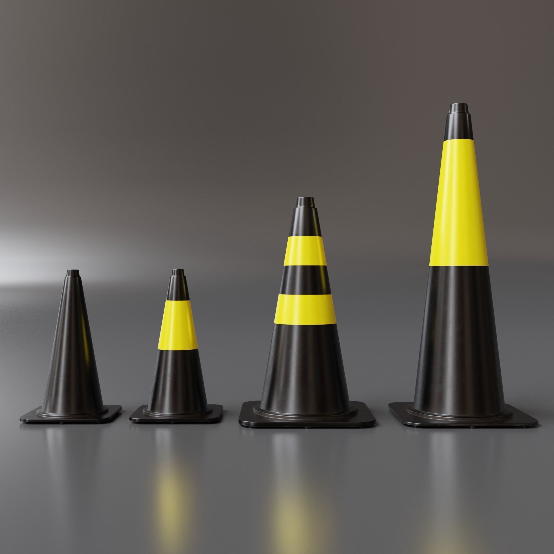 Cones Pack 001 3D model_1