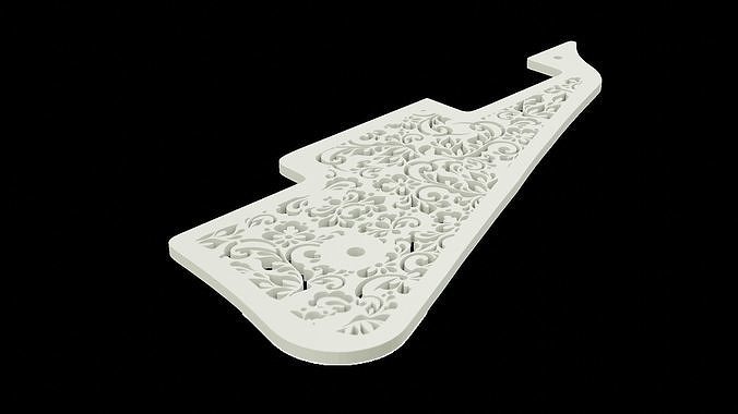 Les Paul Flower pattern custom pickguard for 3d printing 3D print model