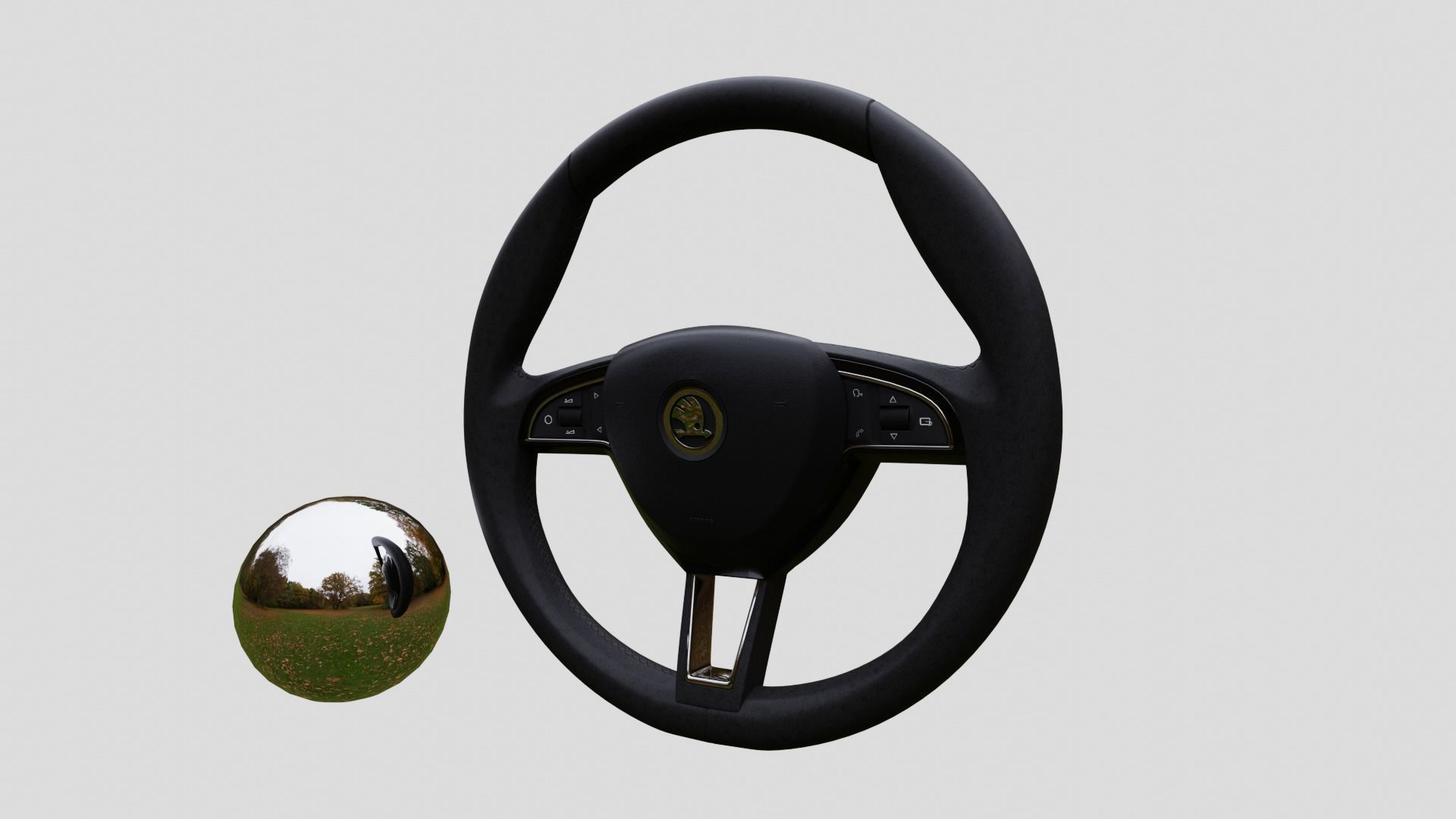 Skoda Steering Wheel 3D model_33