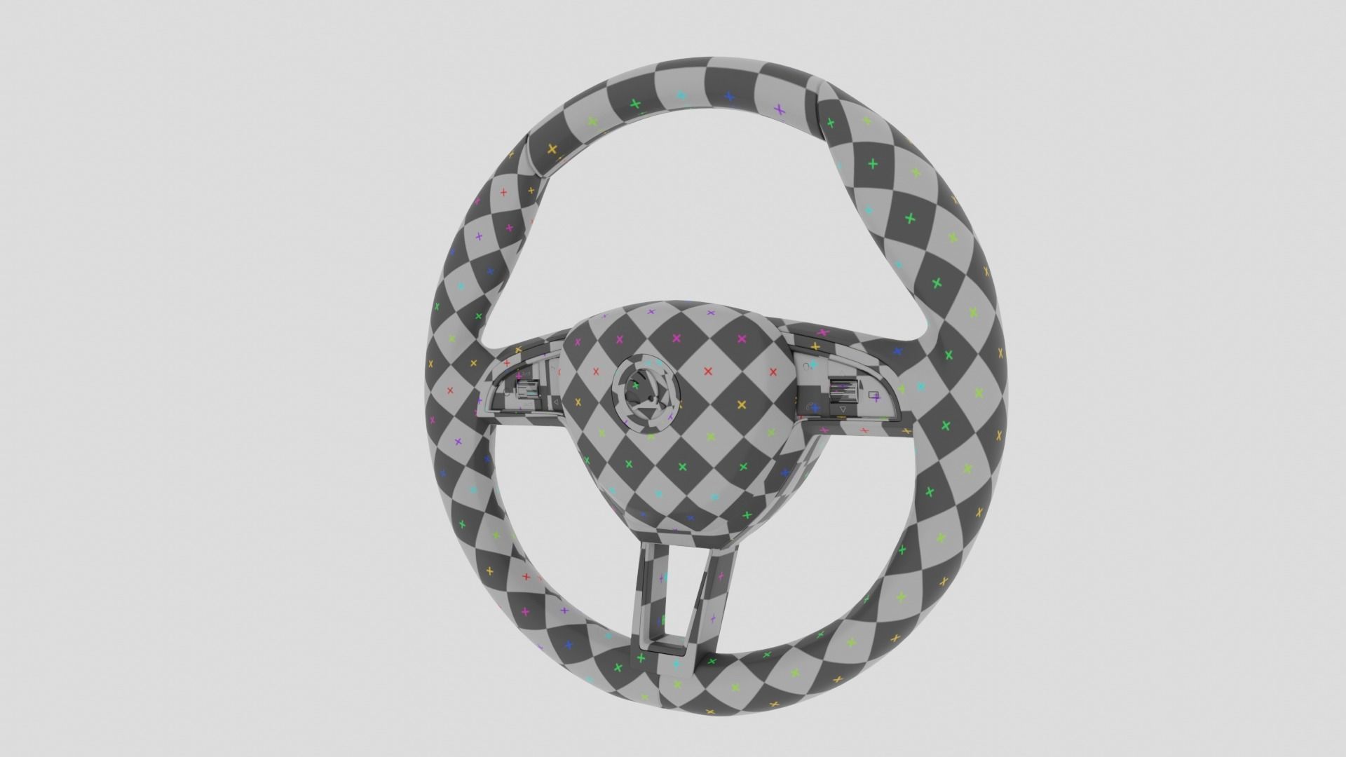 Skoda Steering Wheel 3D model_14