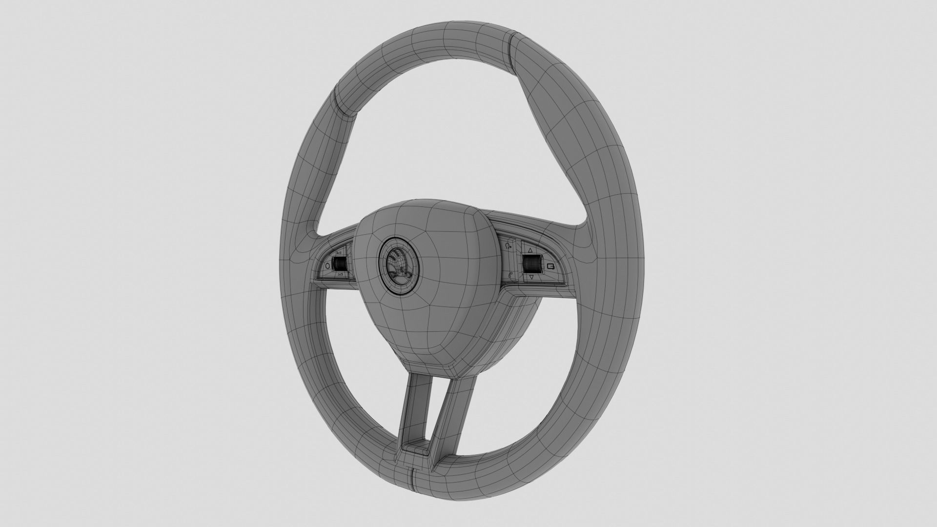 Skoda Steering Wheel 3D model_20