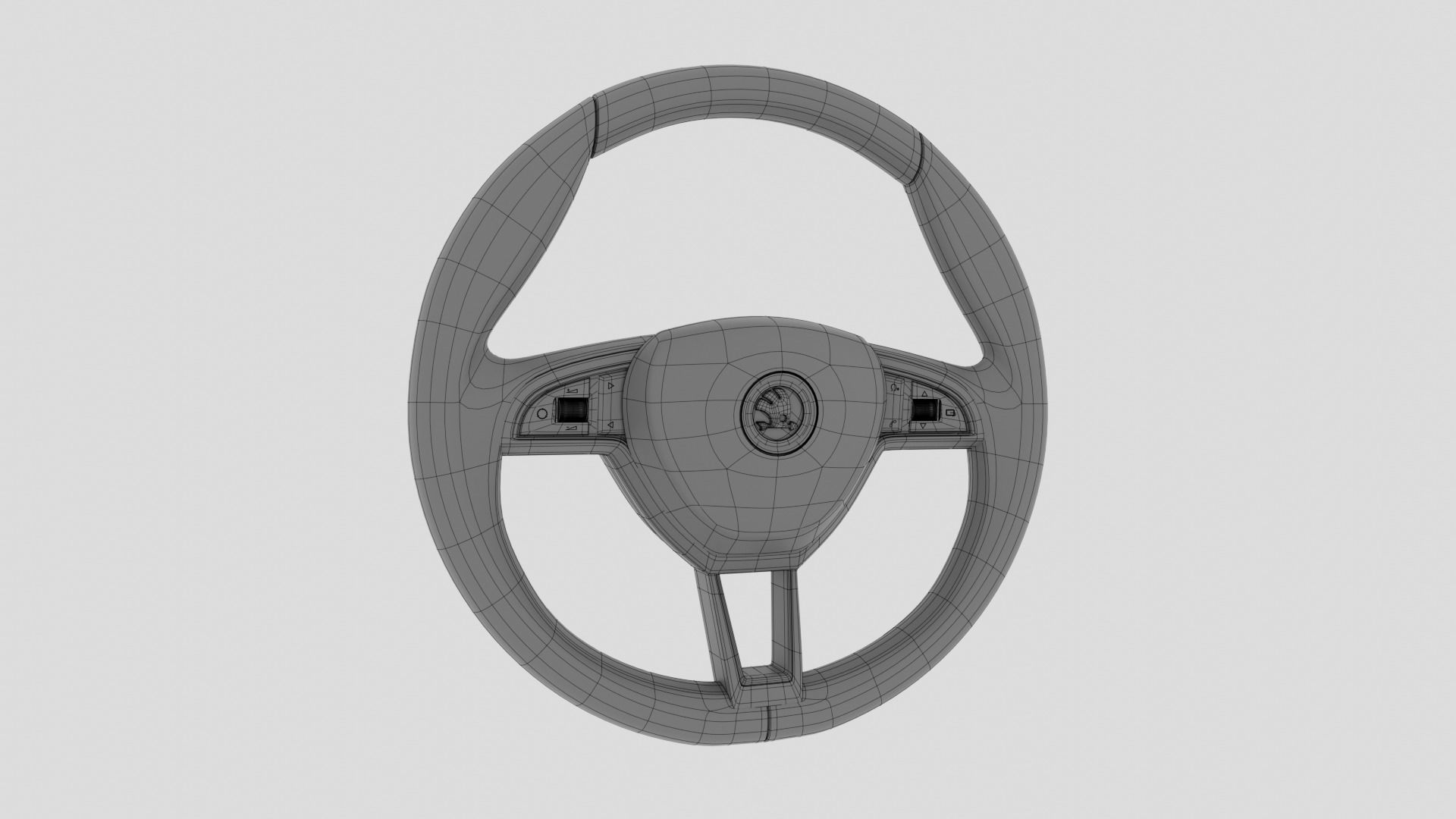 Skoda Steering Wheel 3D model_30