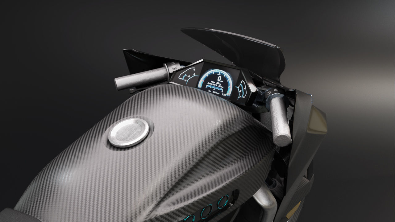Sci Fi futuristic motorcycle 3D model_6