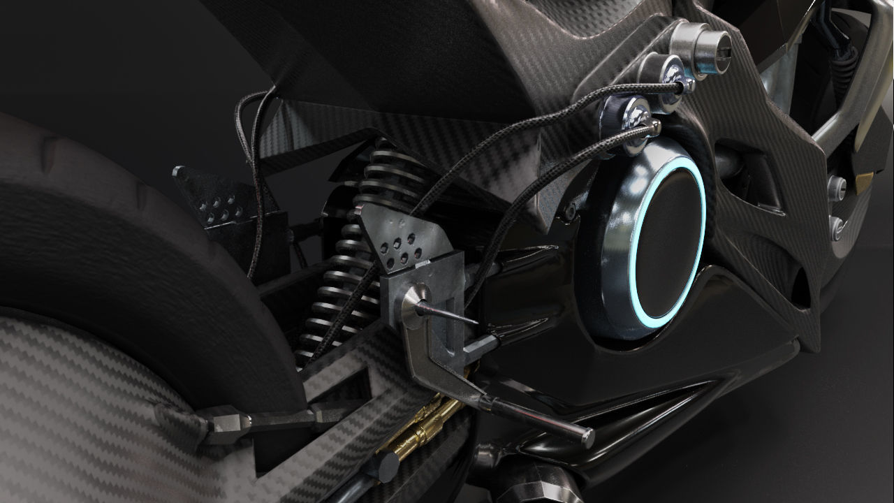 Sci Fi futuristic motorcycle 3D model_2