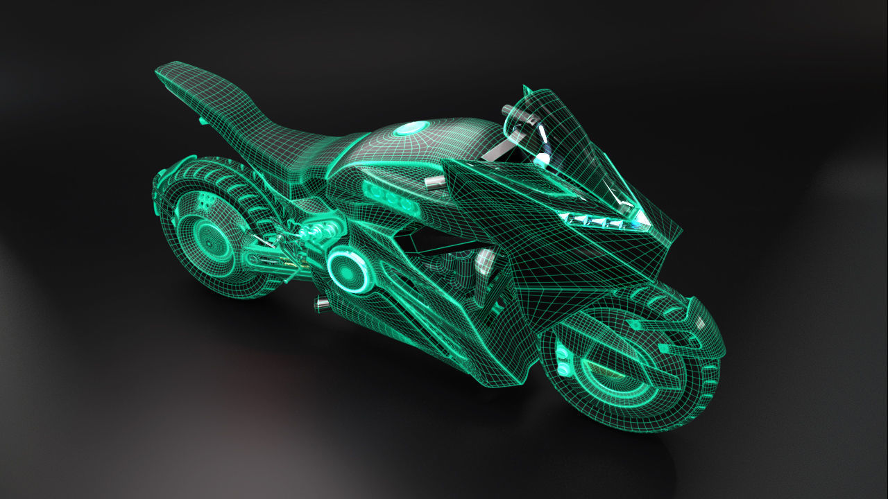 Sci Fi futuristic motorcycle 3D model_24