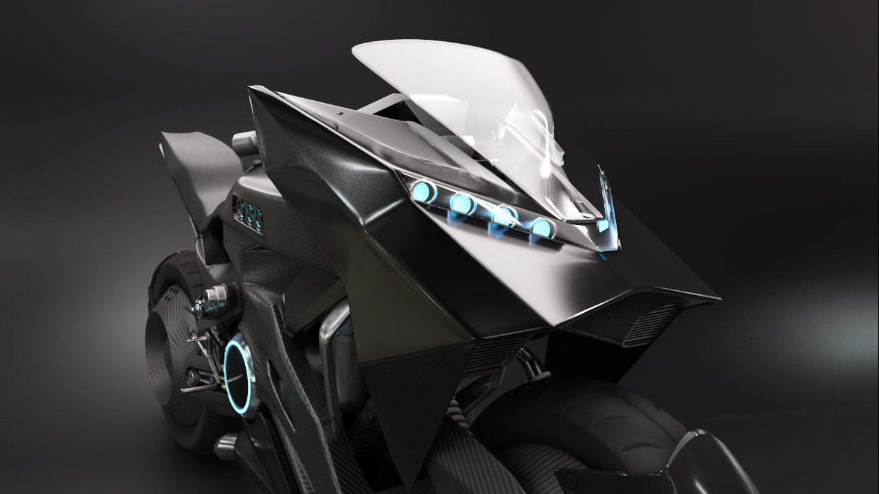 Sci Fi futuristic motorcycle 3D model_7