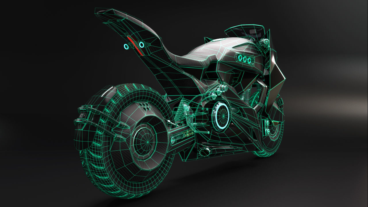 Sci Fi futuristic motorcycle 3D model_30