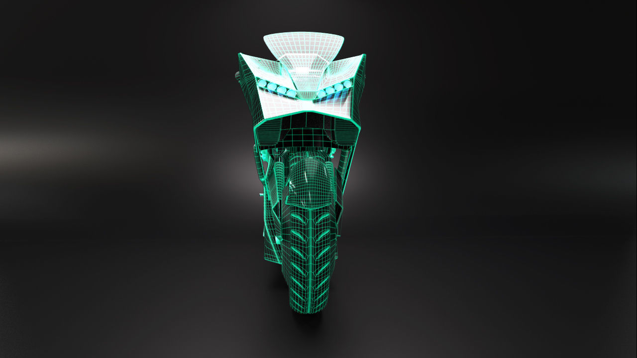 Sci Fi futuristic motorcycle 3D model_23