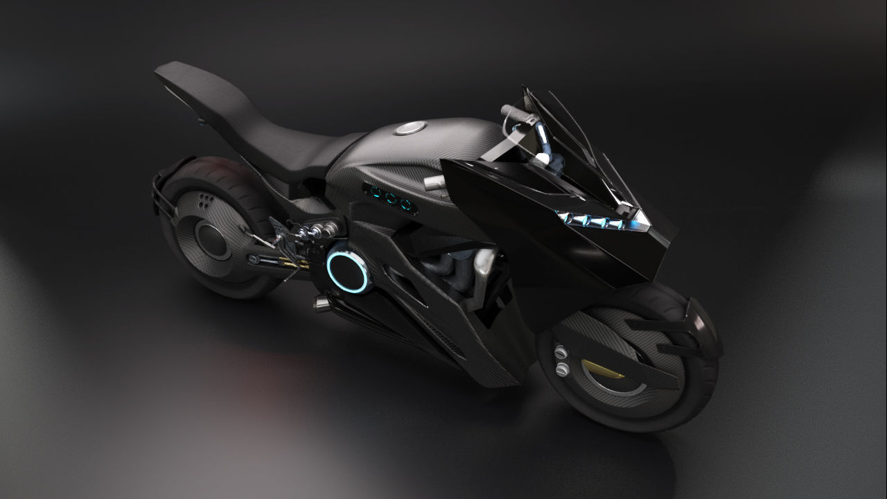 Sci Fi futuristic motorcycle 3D model_11
