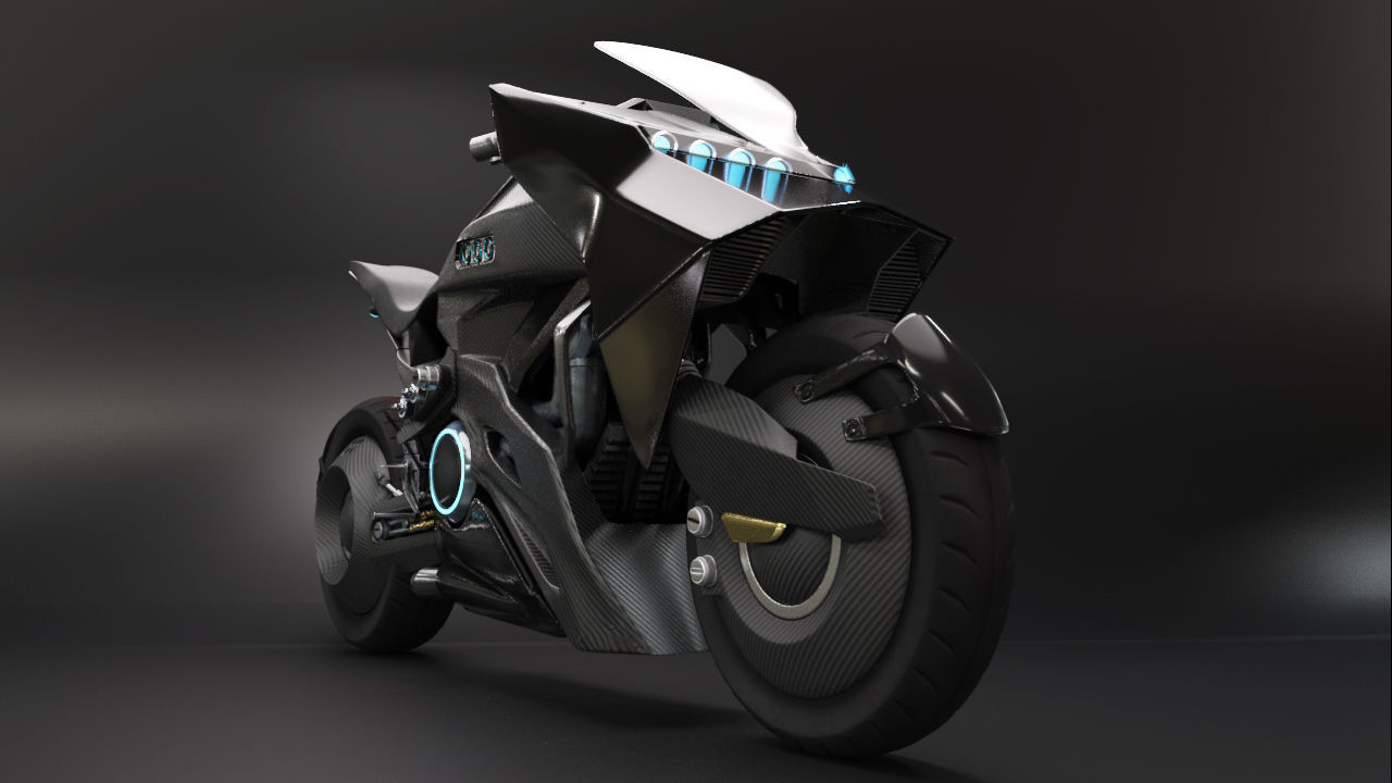 Sci Fi futuristic motorcycle 3D model_12