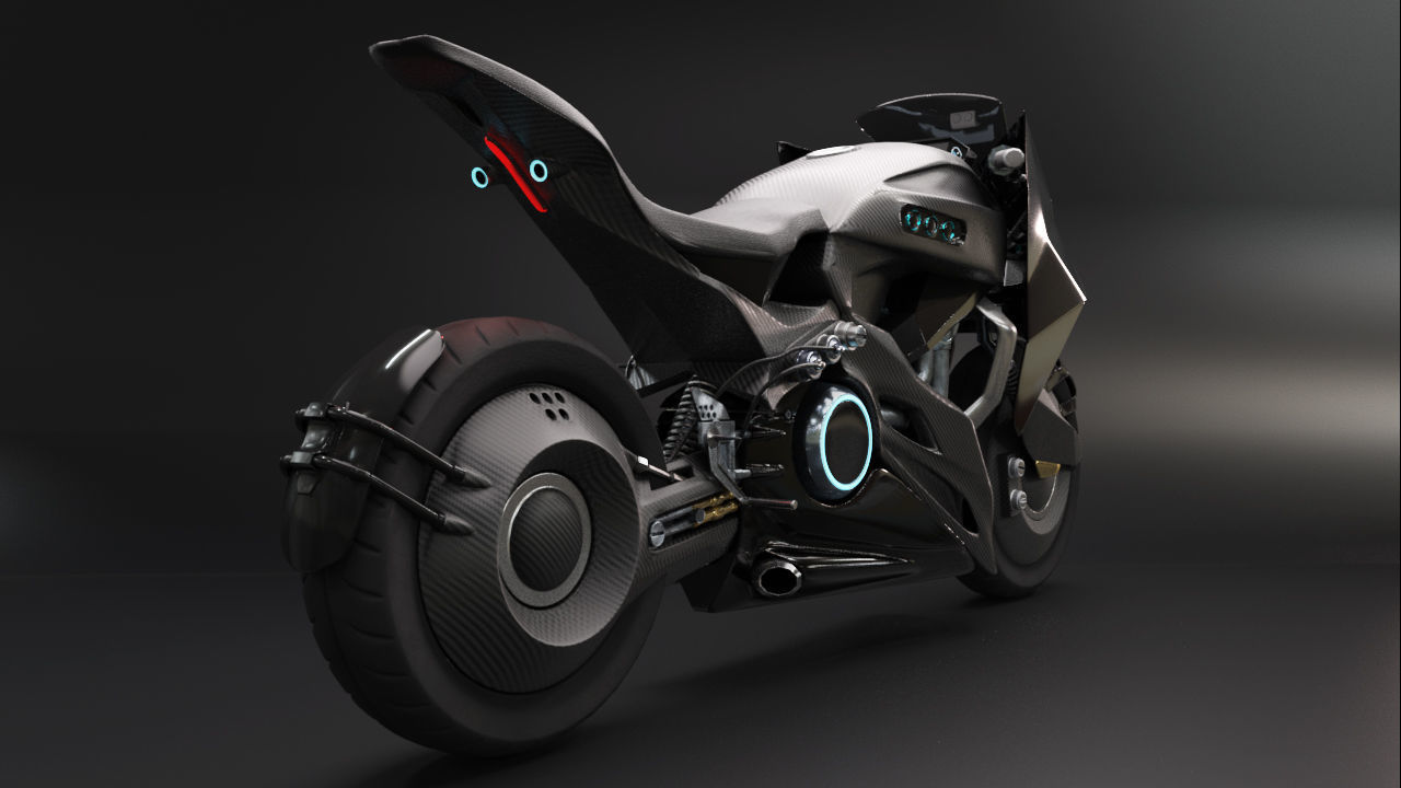 Sci Fi futuristic motorcycle 3D model_1