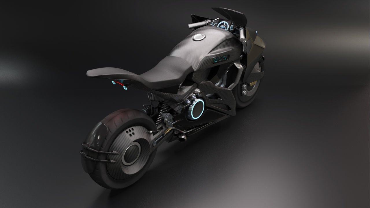 Sci Fi futuristic motorcycle 3D model_5