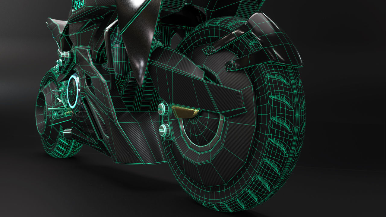 Sci Fi futuristic motorcycle 3D model_31