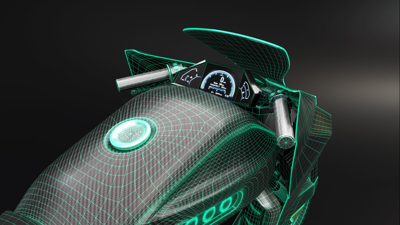 Sci Fi futuristic motorcycle 3D model_19