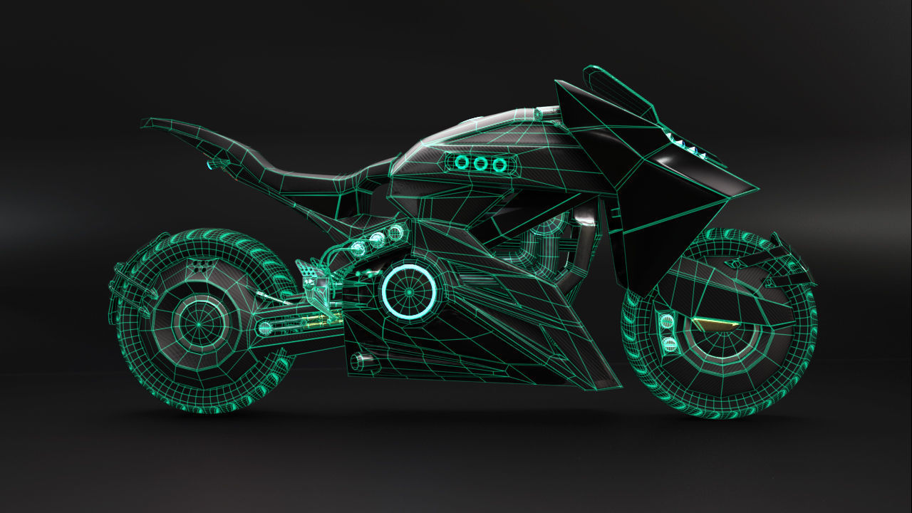 Sci Fi futuristic motorcycle 3D model_28