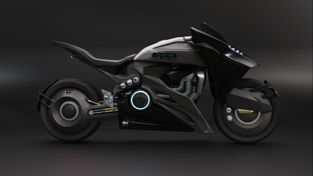 Sci Fi futuristic motorcycle 3D model_4