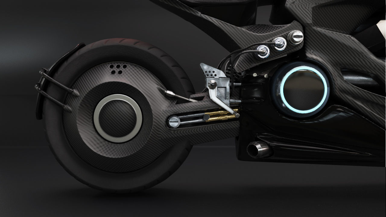Sci Fi futuristic motorcycle 3D model_3