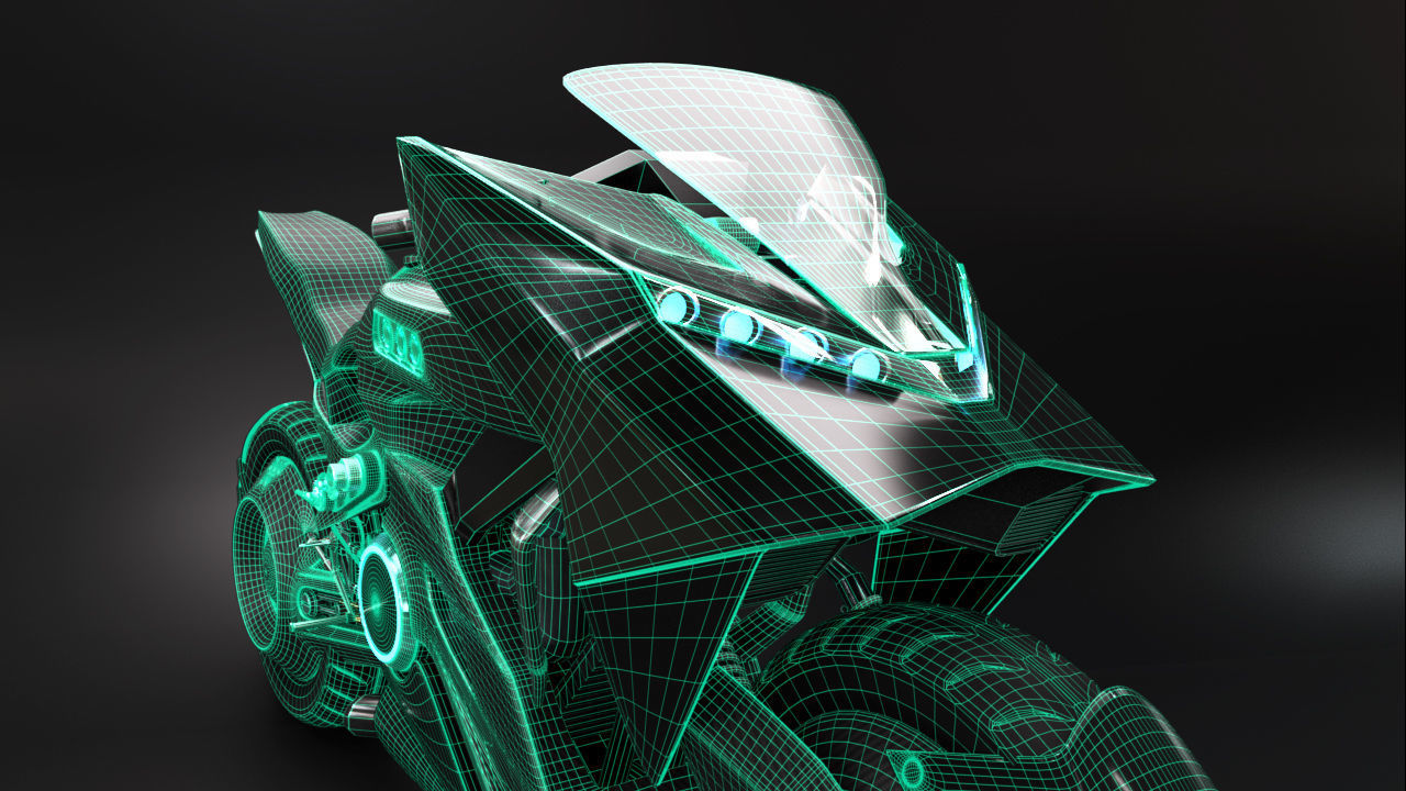 Sci Fi futuristic motorcycle 3D model_20