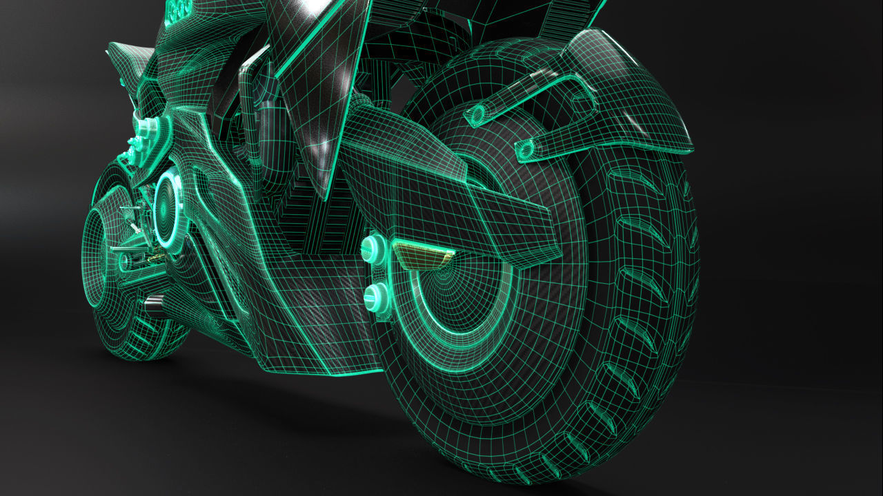 Sci Fi futuristic motorcycle 3D model_22