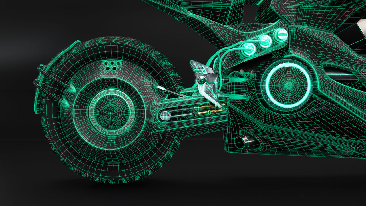 Sci Fi futuristic motorcycle 3D model_16