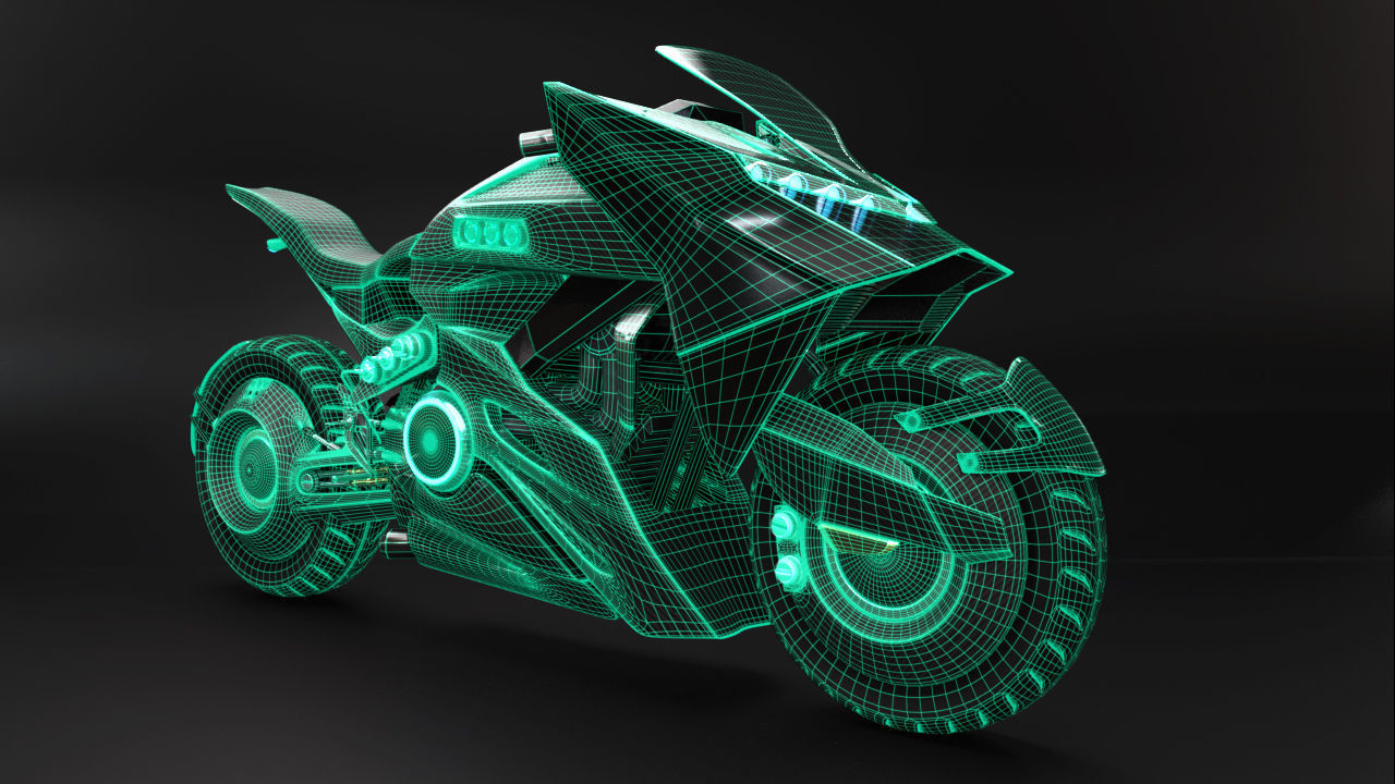 Sci Fi futuristic motorcycle 3D model_13