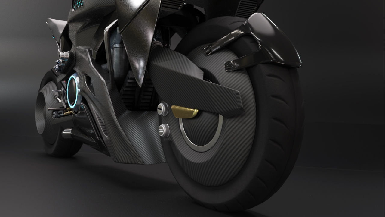 Sci Fi futuristic motorcycle 3D model_9