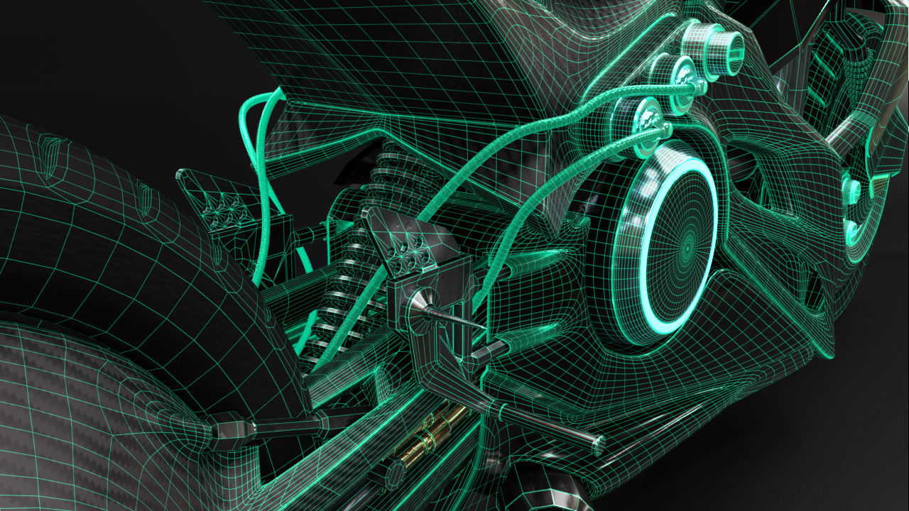 Sci Fi futuristic motorcycle 3D model_15