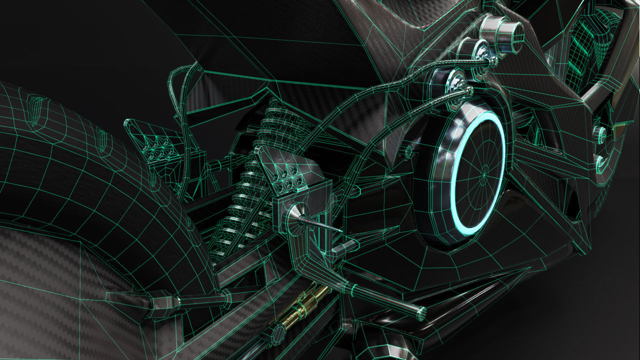 Sci Fi futuristic motorcycle 3D model_33