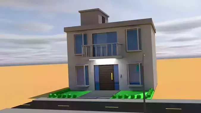 low-poly house home model