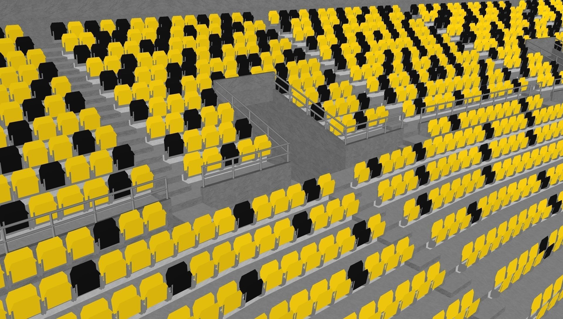 Fictionald old stadium 1 - Bowl with new roof 3D model_4