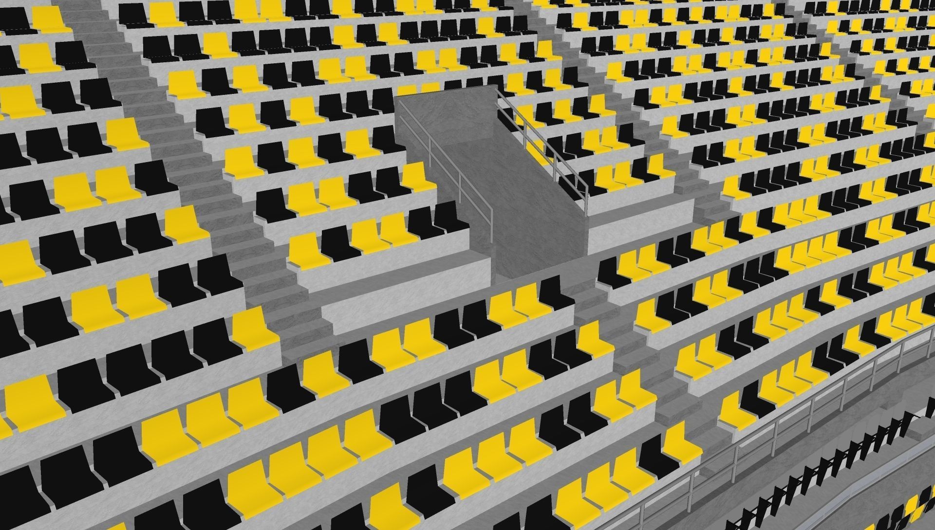 Fictionald old stadium 1 - Bowl with new roof 3D model_5